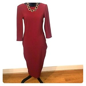 Burgundy wine ribbed dress